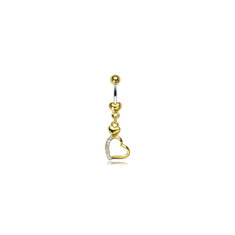 Piercing nombril doré avec triple cœurs Jair Piercing nombril6,60 €