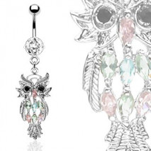 Piercing nombril avec un hibou et crystals blanc Kat Piercing nombril10,60 €