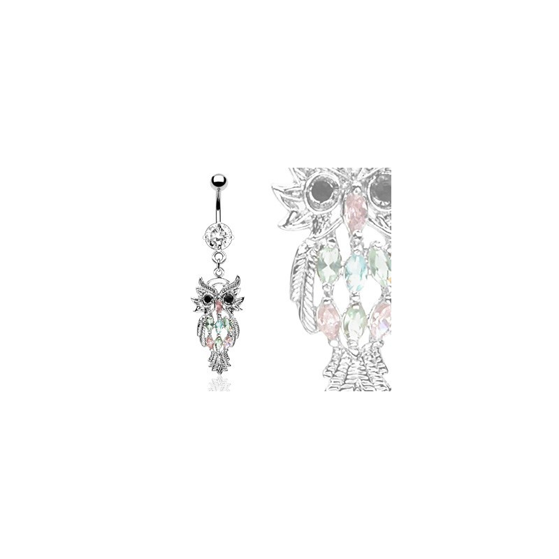 Piercing nombril avec un hibou et crystals blanc Kat Piercing nombril10,60 €