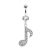 Piercing nombril avec une clé de musique blanche Sur Piercing nombril7,75 €