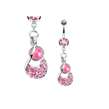 Piercing arcade 8 mm anodisé rose