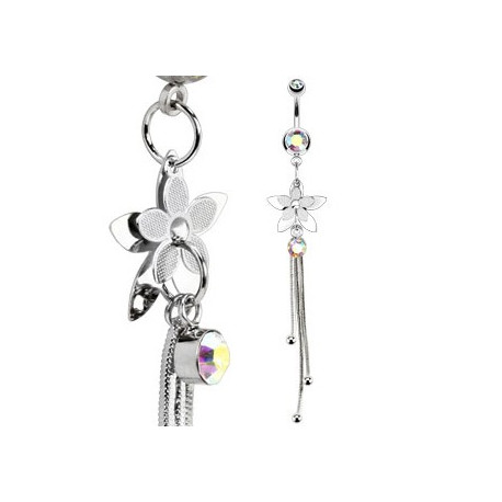 Piercing nombril aurore boréale avec fleur acier Kyr Piercing nombril7,85 €
