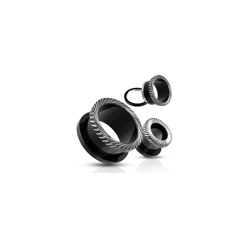 Piercing tunnel acier noir ciselé 14mm Cid Piercing oreille8,49 €