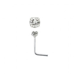 Piercing nez coudé zirconium blanc 2mm serti Piercing nez2,20 €
