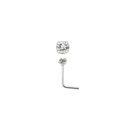 Piercing nez coudé zirconium blanc 2mm serti Piercing nez2,20 €