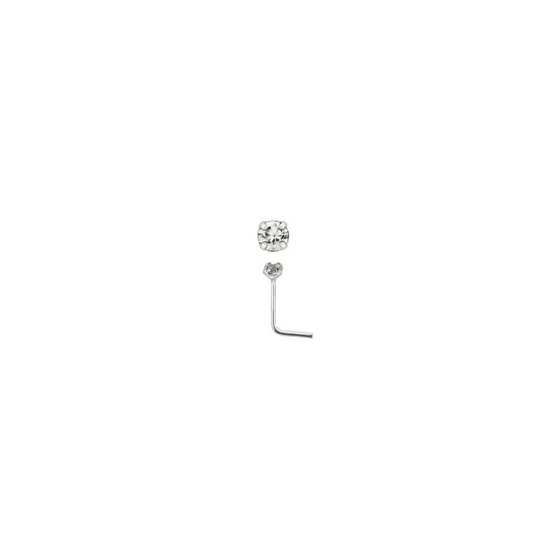 Piercing nez coudé zirconium blanc 2mm serti Piercing nez2,20 €