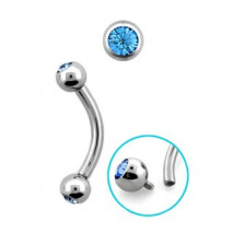 Piercing arcade 8mm avec boules cristal bleu Saz Piercing arcade3,80 €