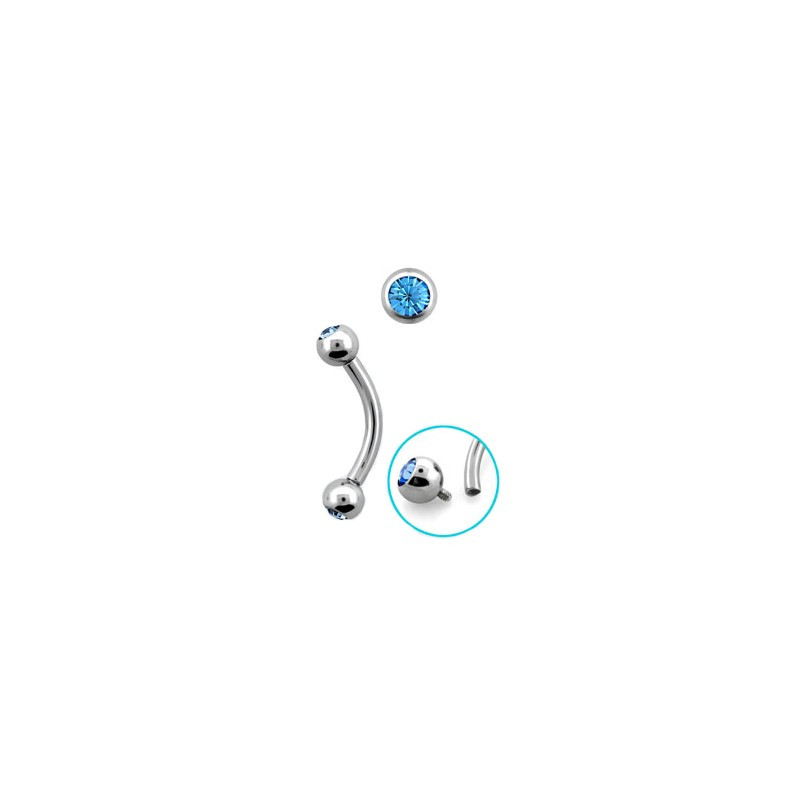 Piercing arcade 8mm avec boules cristal bleu Saz Piercing arcade3,80 €