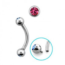 Piercing arcade 8mm avec boules cristal rose Sozop Piercing arcade3,80 €