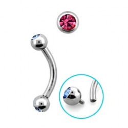Piercing arcade 8mm avec boules cristal rose Sozop Piercing arcade3,80 €