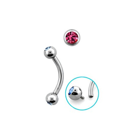 Piercing arcade 8mm avec boules cristal rose Sozop Piercing arcade3,80 €