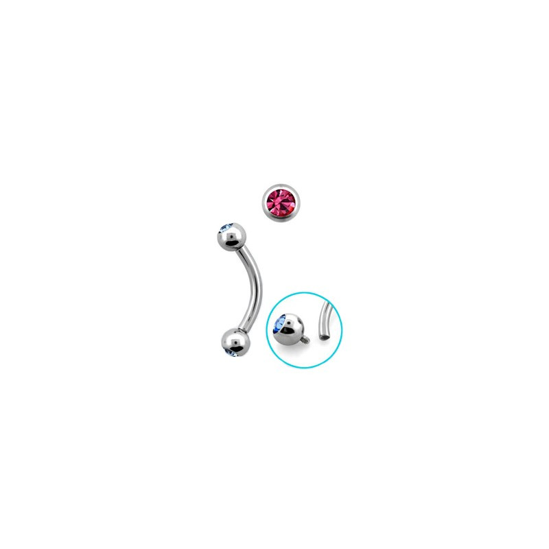 Piercing arcade 8 mm anodisé rose