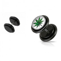 Faux piercing plug feuille de cannabis verte Pir Faux piercing3,30 €