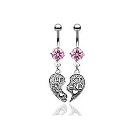 Piercings nombril deux demi cœurs rose Sury Piercing nombril11,49 €
