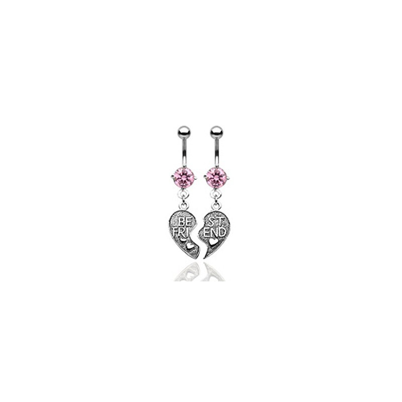 Piercings nombril deux demi cœurs rose Sury Piercing nombril11,49 €