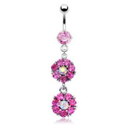 Piercing nombril avec double fleurs rose Olovy Piercing nombril8,49 €
