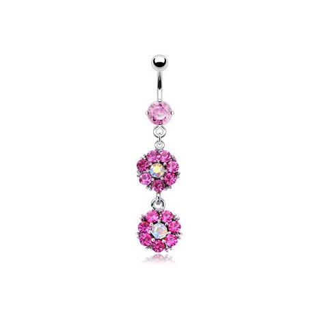 Piercing nombril avec double fleurs rose Olovy Piercing nombril8,49 €
