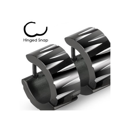 Boucle anneau oreille noir ciselé Cute Bijoux6,85 €