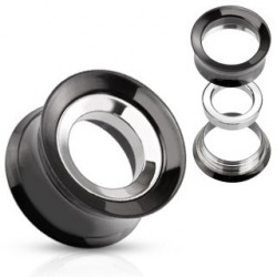 Piercing tunnel noir acier interchangeable 12mm Piercing oreille6,49 €