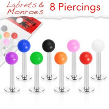 Lot de 8 piercings labret lèvre 8mm boules Hasuk Piercing labret8,49 €