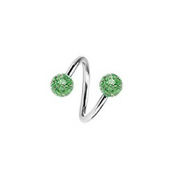 Piercing spirale 10mm et boules verte 4mm Sudaz Piercing oreille3,30 €