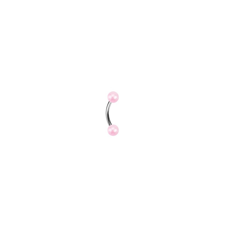 Piercing arcade 8mm avec deux boules nacrées rose Naz Piercing arcade2,49 €