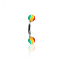 Piercing arcade 10mm avec boules Rasta 4mm Haret Piercing arcade3,20 €
