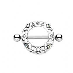 Piercing téton bouclier acier et cristal blanc Was Piercing téton6,60 €