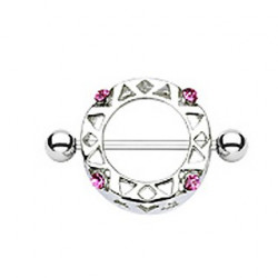 Piercing téton bouclier acier et cristal rose Won Piercing téton6,60 €