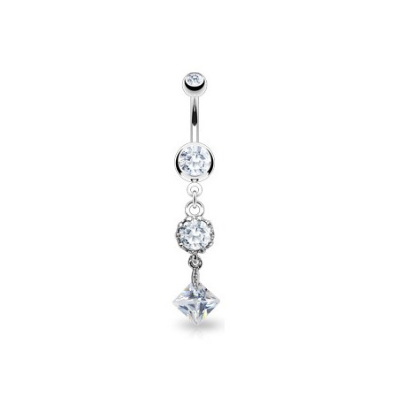 Piercing nombril zirconium blanc square vintage Piercing nombril7,80 €