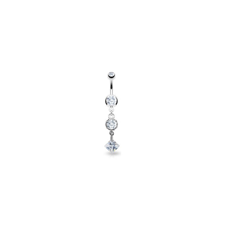 Piercing nombril zirconium blanc square vintage Piercing nombril7,80 €