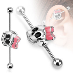 Piercing industriel acier crâne tête de mort 38mm Piercing oreille4,80 €