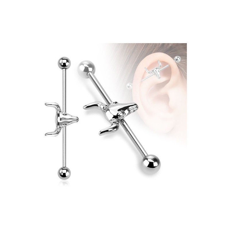 Piercing industriel crâne de taureau 38mm Pomox Piercing oreille4,80 €