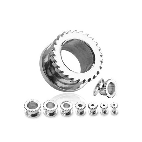 Piercing tunnel acier avec engrenage 5mm Saz Piercing oreille4,49 €