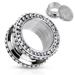 Piercing tunnel billes acier et zirconium 12mm Tas Piercing oreille7,99 €