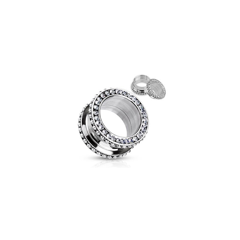Piercing tunnel billes acier et zirconium 12mm Tas Piercing oreille7,99 €