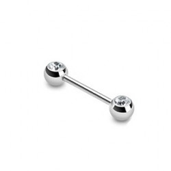 Piercing téton 12mm boules et cristal blanc Poty Piercing téton4,49 €