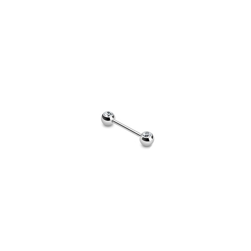 Piercing téton 12mm boules et cristal blanc Poty Piercing téton4,49 €