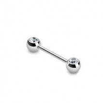 Piercing téton 16mm boules et cristal blanc Pot Piercing téton4,49 €