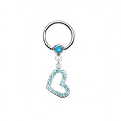Piercing téton anneau et coeur bleu Pyon Piercing téton5,99 €