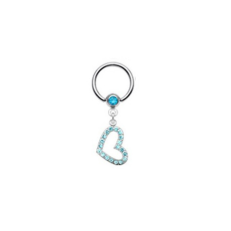 Piercing téton anneau et coeur bleu Pyon Piercing téton5,99 €
