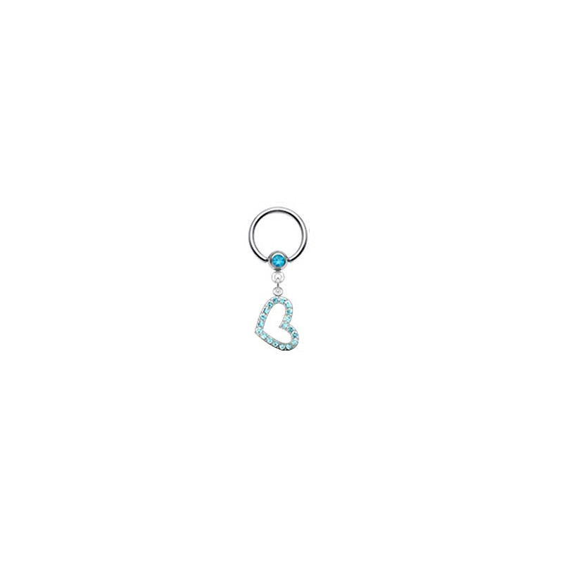 Piercing téton anneau et coeur bleu Pyon Piercing téton5,99 €