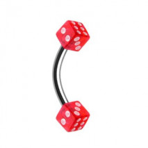 Piercing arcade 8mm avec dés à jouer rouge San Piercing arcade2,49 €