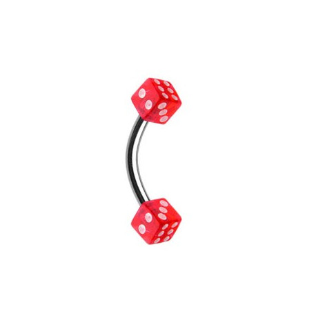 Piercing arcade 8mm avec dés à jouer rouge San Piercing arcade2,49 €