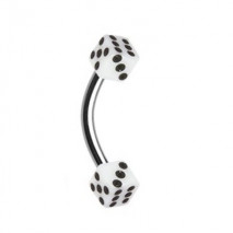 Piercing arcade 8mm avec dés à jouer blanc Sanz Piercing arcade2,49 €