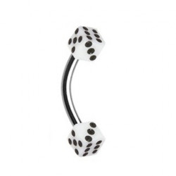 Piercing arcade 8mm avec dés à jouer blanc Sanz Piercing arcade2,49 €