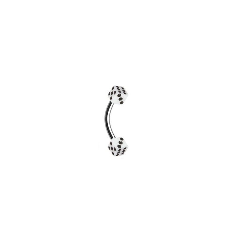 Piercing arcade 8mm avec dés à jouer blanc Sanz Piercing arcade2,49 €