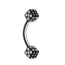 Piercing arcade 8mm avec dés à jouer noir Syjoz Piercing arcade2,49 €