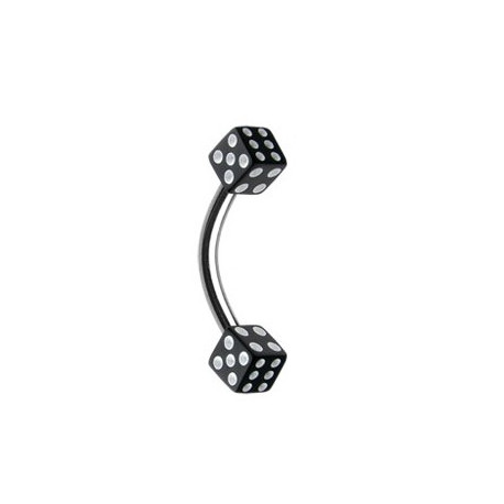 Piercing arcade 8mm avec dés à jouer noir Syjoz Piercing arcade2,49 €