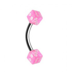 Piercing arcade 8mm avec dés à jouer rose Syjaz Piercing arcade2,49 €